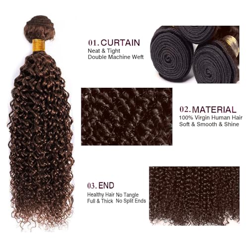 Cabello humano natural rizado castaño para lucir una melena espectacular en tus fiestas 3