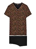 HOM Herren Esterel Short Sleepwear - Khaki Print - L