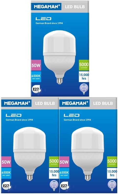 MegamanLed 50w 6500k E27 (pack of 3)
