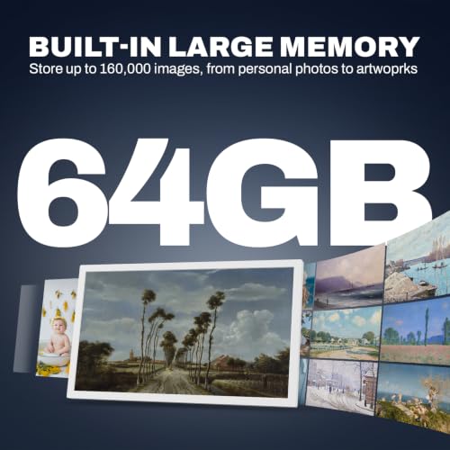 Image of 24 inch Large Digital Picture Frame, 64GB, Anti-Glare Non-Touch, WiFi Wall-Mount Frame for Home /Business, 1920x1080 FHD, Share via App, Email, USB & Micro SD, Remote Included, White