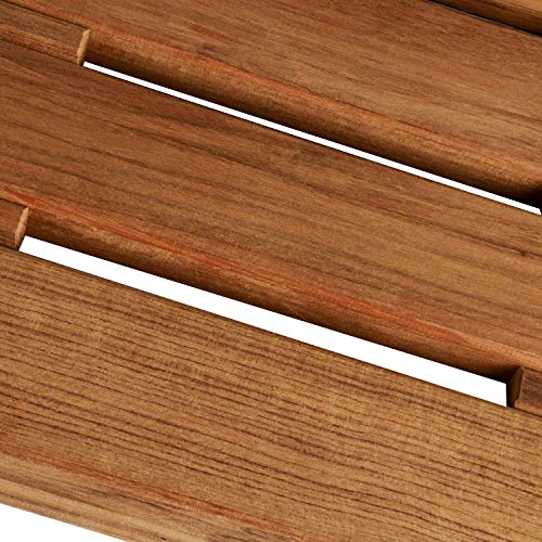 DasMarine Universal Outboard Teak Wooden Swim Platform Under Mount Fold Down 2 Step 316 Stainless Steel Ladder with Single Handrail(Mounting Screws are Included)