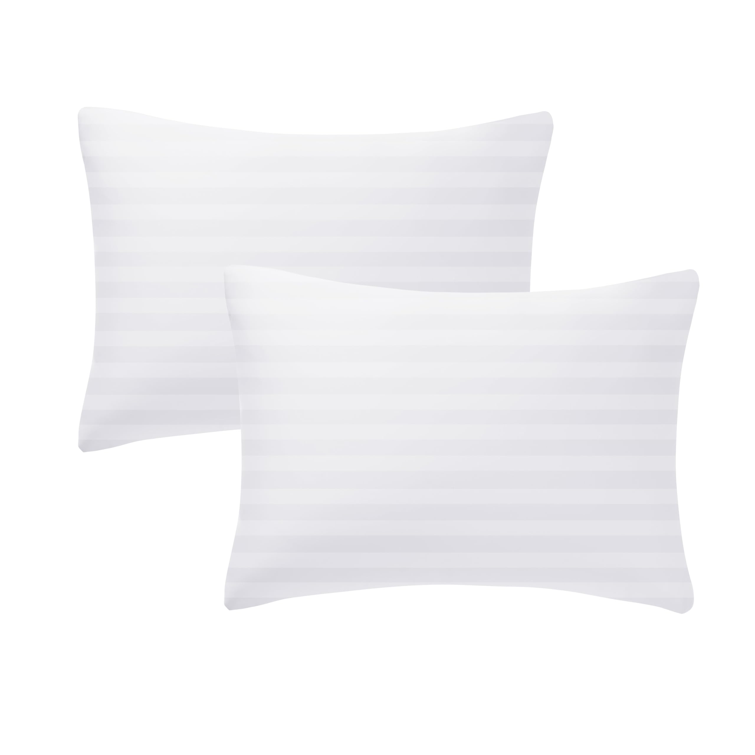 100% Cotton Toddler Pillowcases 13” x 18”, Set of 2, Striped White