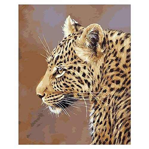 Broderie diamant guépard 5D en cristal de grande taille 60x140