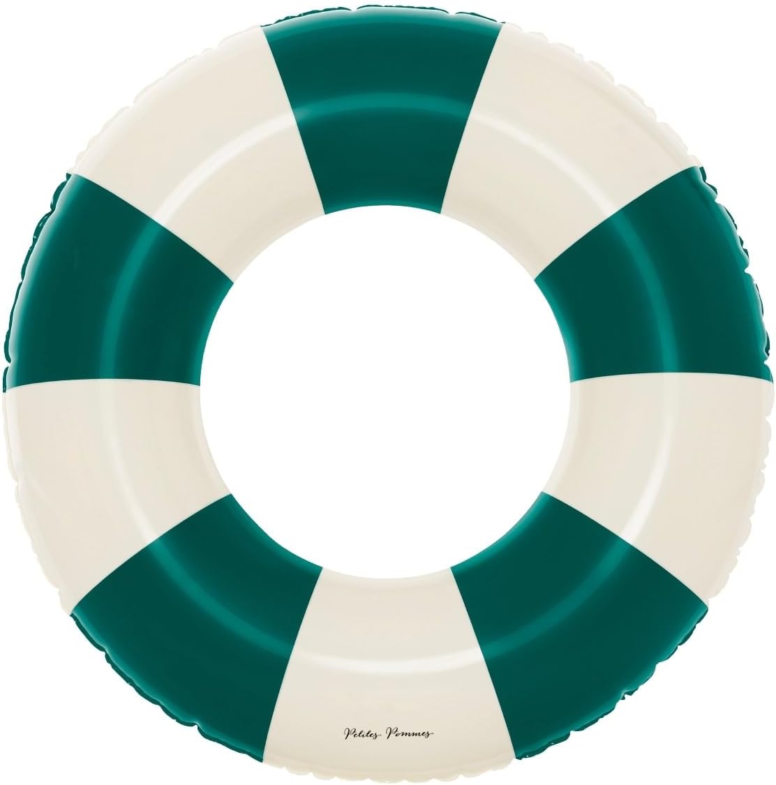 Petites Pommes Inner Tubes for Pool for Kids & Toddlers - Durable Floats for Kids, Handprinted Classic Striped Design Beach Float, Soft Comfort Seaming, Packable Floats for Travel, Dark Green, 24 inch