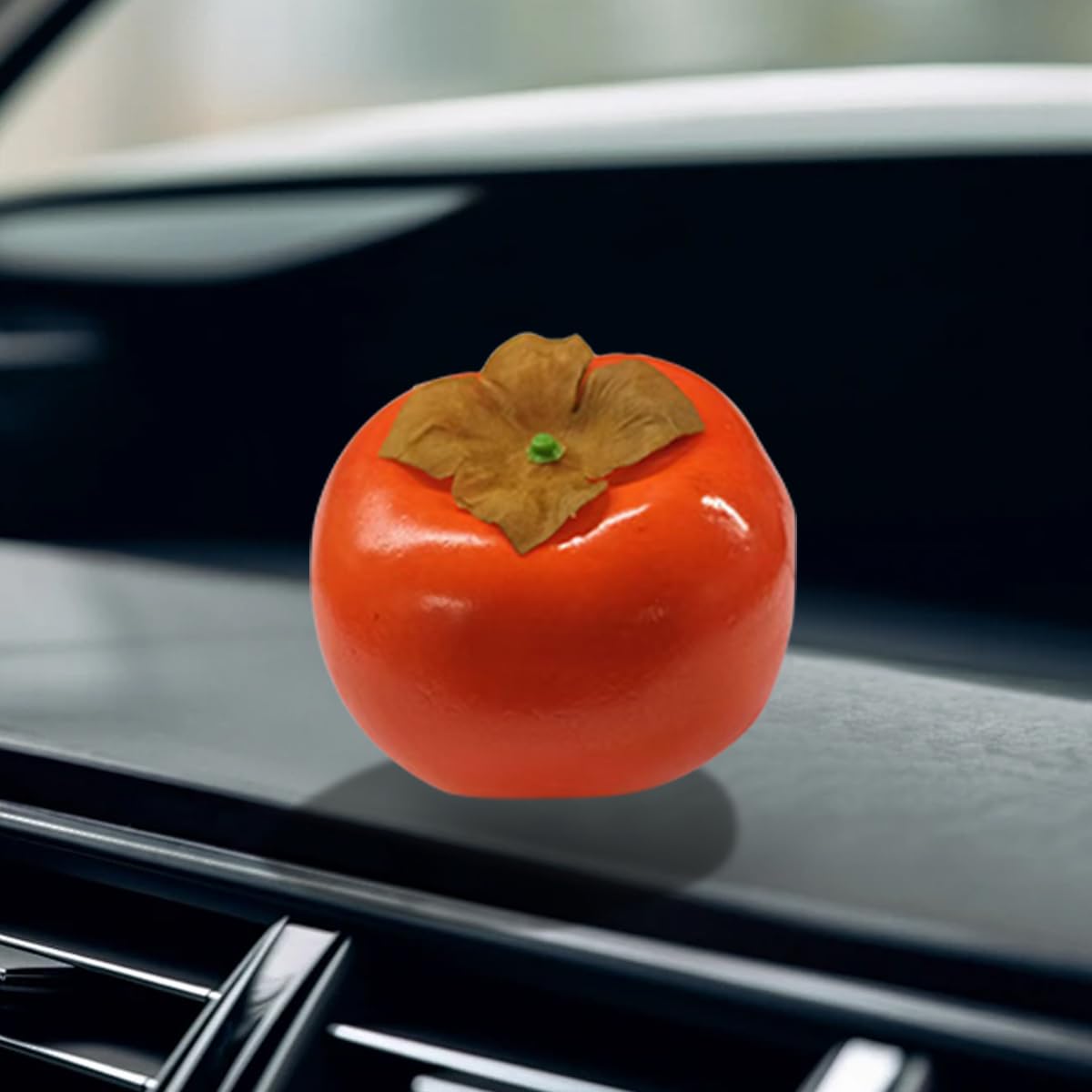 ZIMISI Cute Persimmon Car Dashboard Decorations Funny Center Console Ornament Fruit Themed Dashboard Accessories Cute Car Accessories for