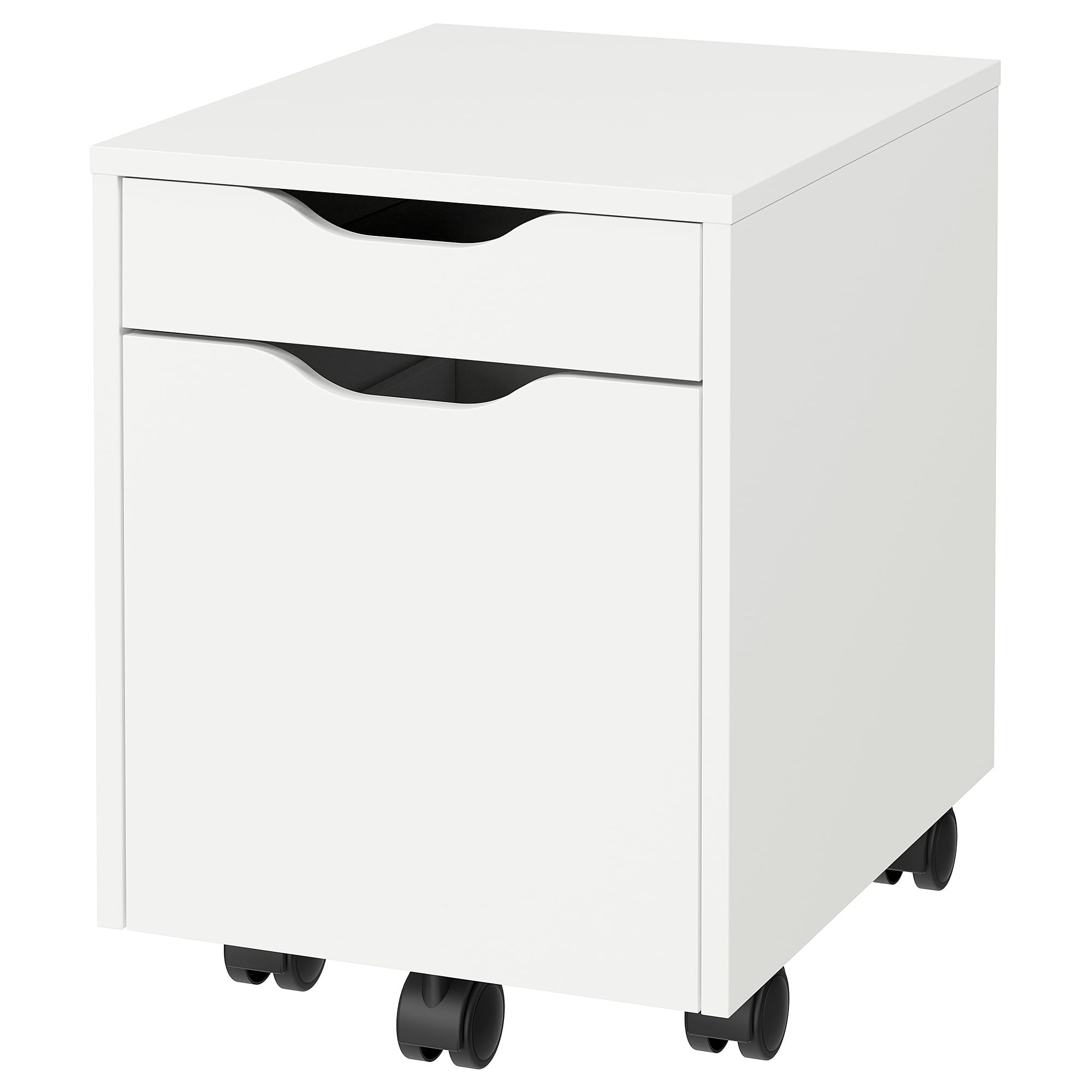 ALEX meuble à tiroirs à roulettes caisson rangement bureau compact blanc noir 36x50