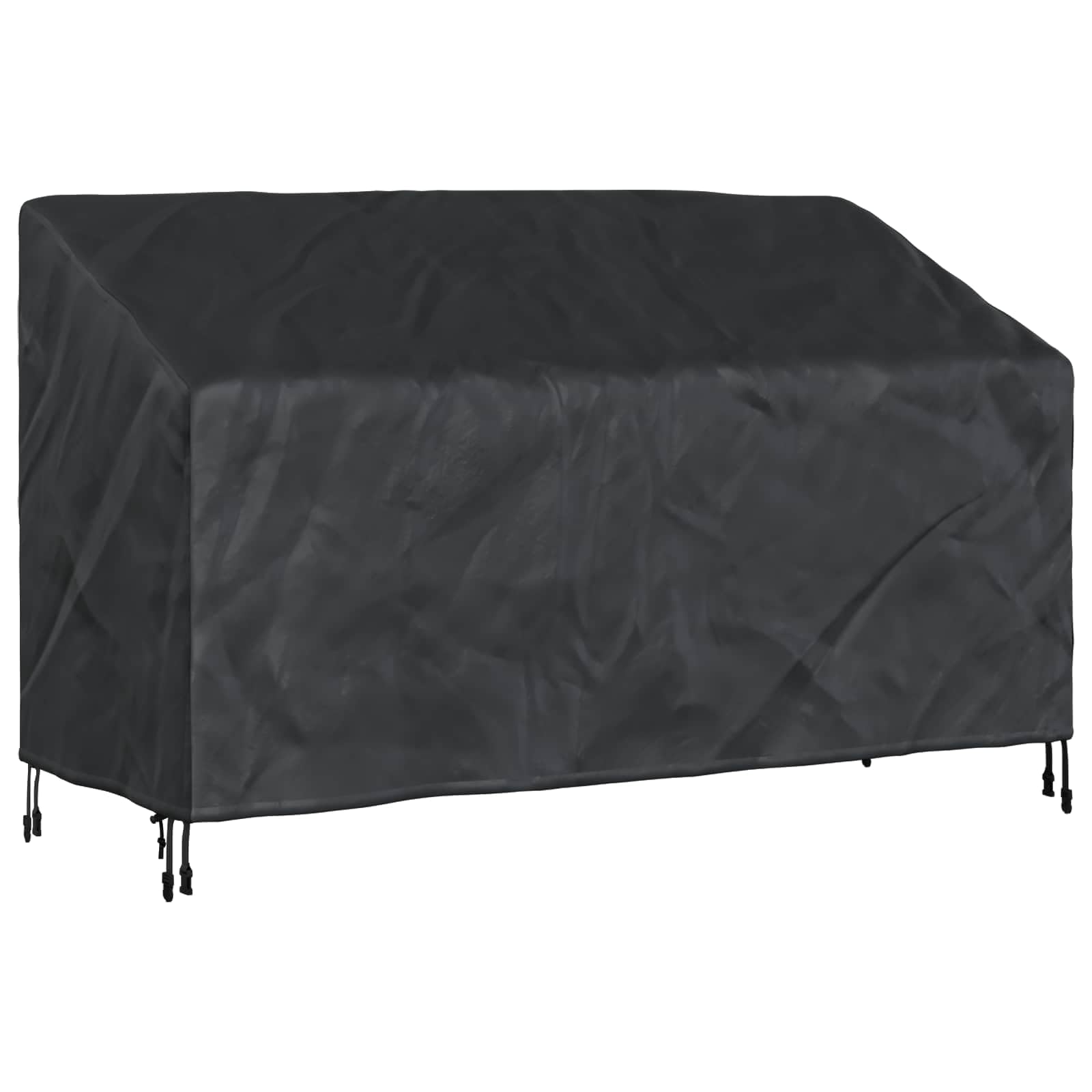 Knerpwd 420D Oxford Fabric Black 420D Oxford Garden Bench Cover, 165 X 70 X 65 / 94 Cm, Water Resistant Outdoor Bench Cover With Snap Button Closures