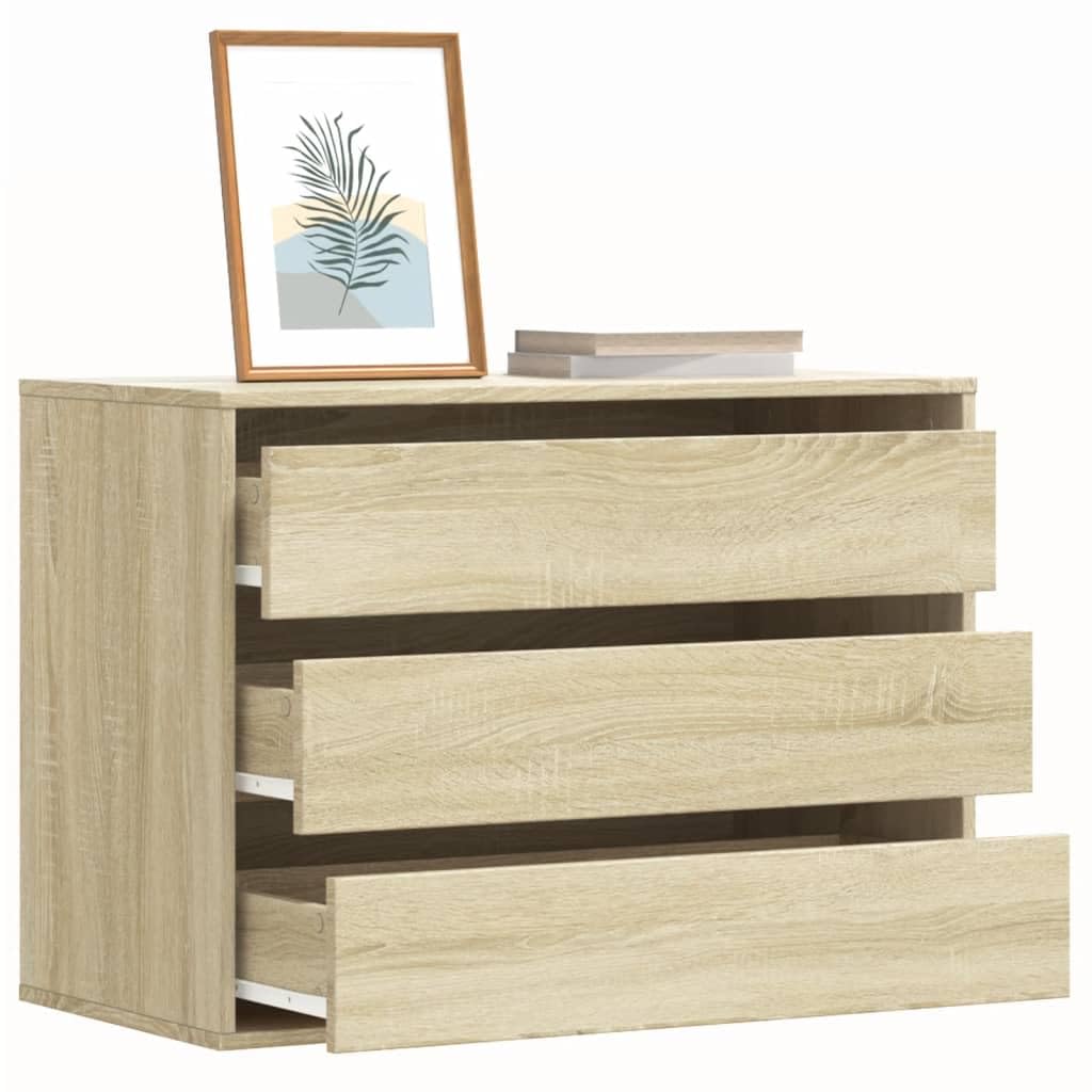 vidaXL Cassettiera Angolare Rovere Sonoma 80x41x58cm Legno Multistrato, Mobile con cassetti, armadietto con cassetti, portaoggetti con cassetti