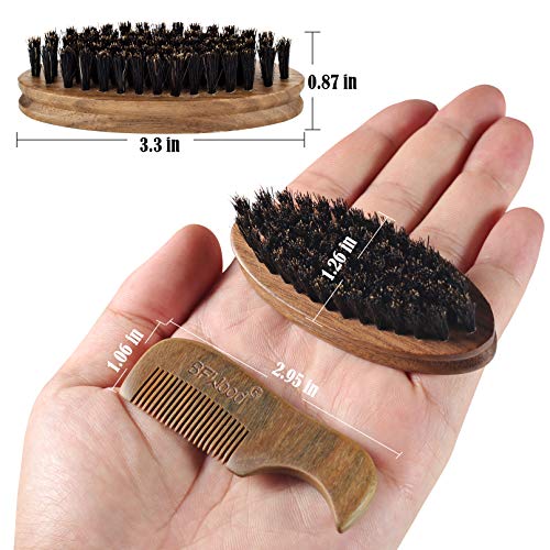 BFWood Pocket Beard Brush & Comb for Beard and Mustache - Facial Hair Grooming Tool for Men - Thumbnail 4