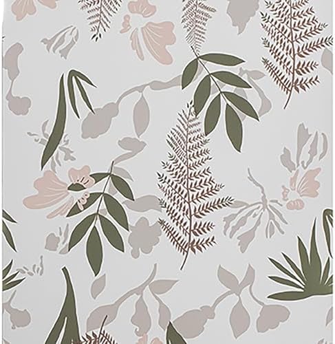 Papel Pintado Vintage Floral Autoadhesivo Flores y Hierba Pelar y Pegar Papel de Contacto Adhesivo de Pared Removible Rosa, Verde y Marrón para Armario Encimera 44.5x500cm
