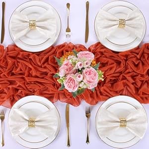 Terracottachiffontablerunner30x120inchesromanticchiffontablerunnerforweddingdecorationsbabyshowerandbirthdaypartychristmascaketabledecorations Urban Country Home Decor Terracotta chiffon table runner 30 x 120 inches romantic chiffon table runner for wedding decorations baby shower and birthday party christmas cake table decorations urban country home decor