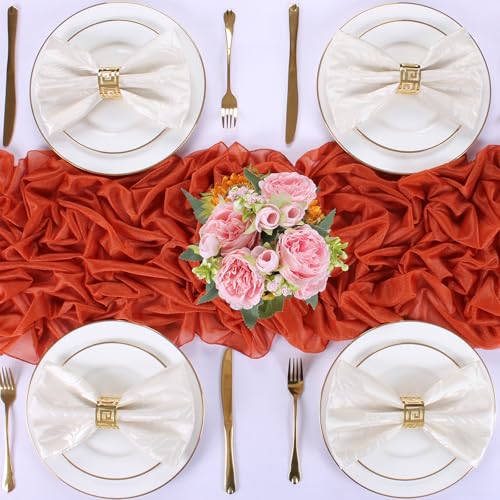 Terracottachiffontablerunner30x120inchesromanticchiffontablerunnerforweddingdecorationsbabyshowerandbirthdaypartychristmascaketabledecorations Urban Country Home Decor Terracotta chiffon table runner 30 x 120 inches romantic chiffon table runner for wedding decorations baby shower and birthday party christmas cake table decorations urban country home decor