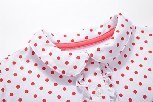 UNACOO Toddler Girls Polo Shirt with Picot Collar Cotton Short Sleeve T-Shirt (Age 2-8 Years)3