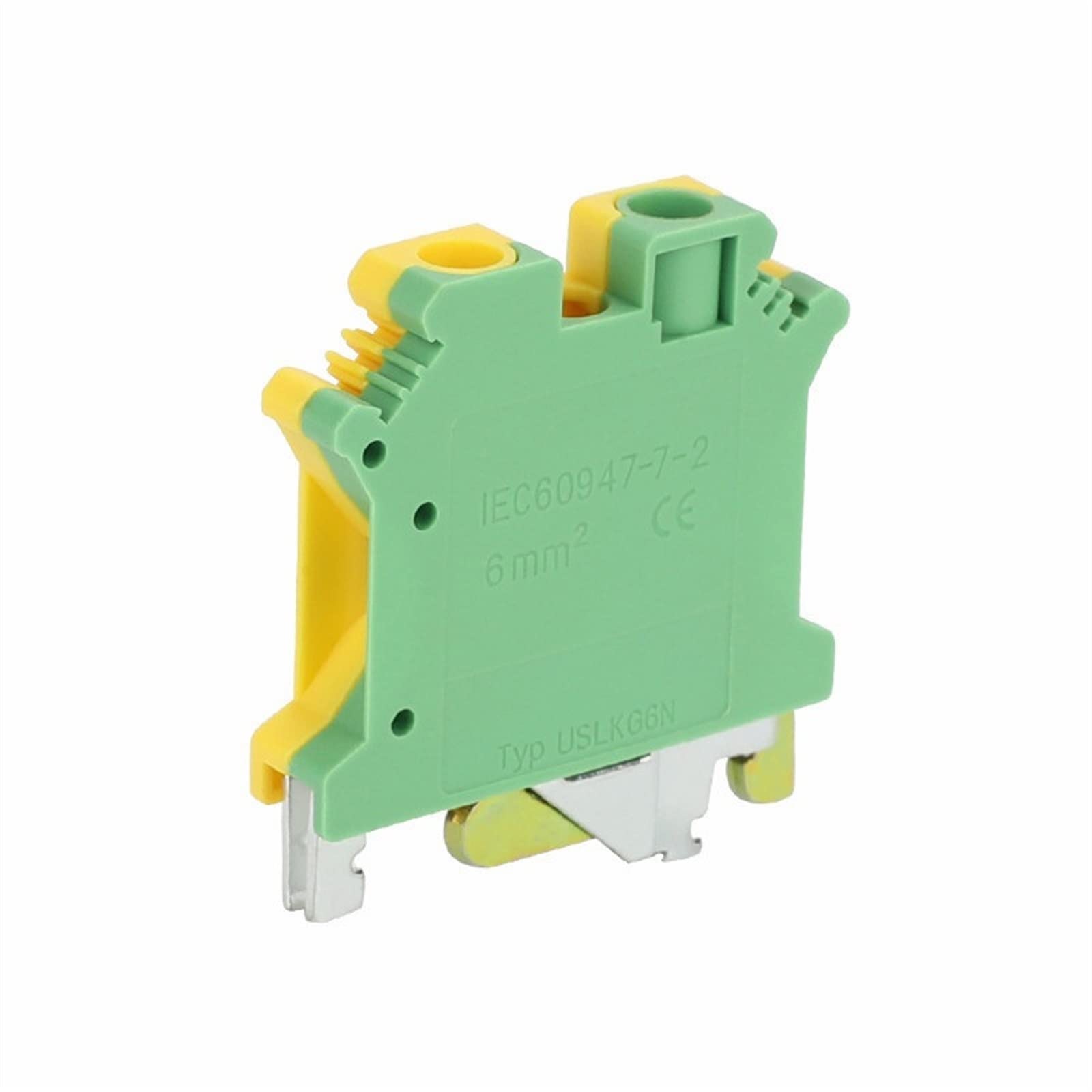 USLKG 6N bornier de Rail Din à vis modulaire de terre 6 mm² connecteur électrique de fil de terre de protection USLKG6N(10 Pcs)