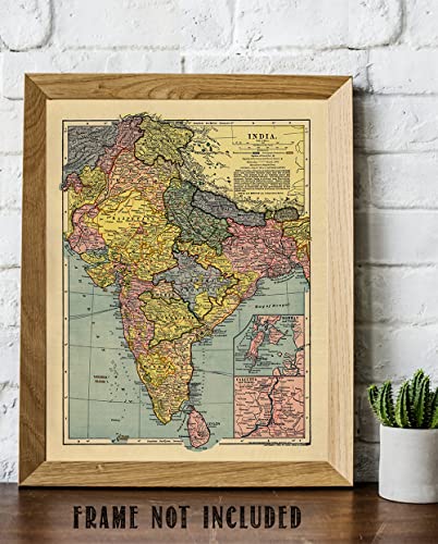 1903 India Map - 11x14 Unframed Art Print - Great Wall Decor in This Highly Detailed Restored Reproduction Under $15 - Thumbnail 4