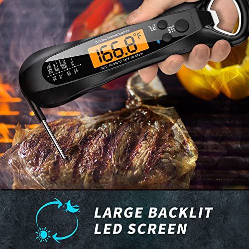 Meat Thermometer Intelligent Fast Instant Read For Grill And Cooking. Best Waterproof Ultra Fast Thermometer With Backlight & Calibration. Digital Food Probe Kitchen, Outdoor Grilling And Bbq! #TOP6