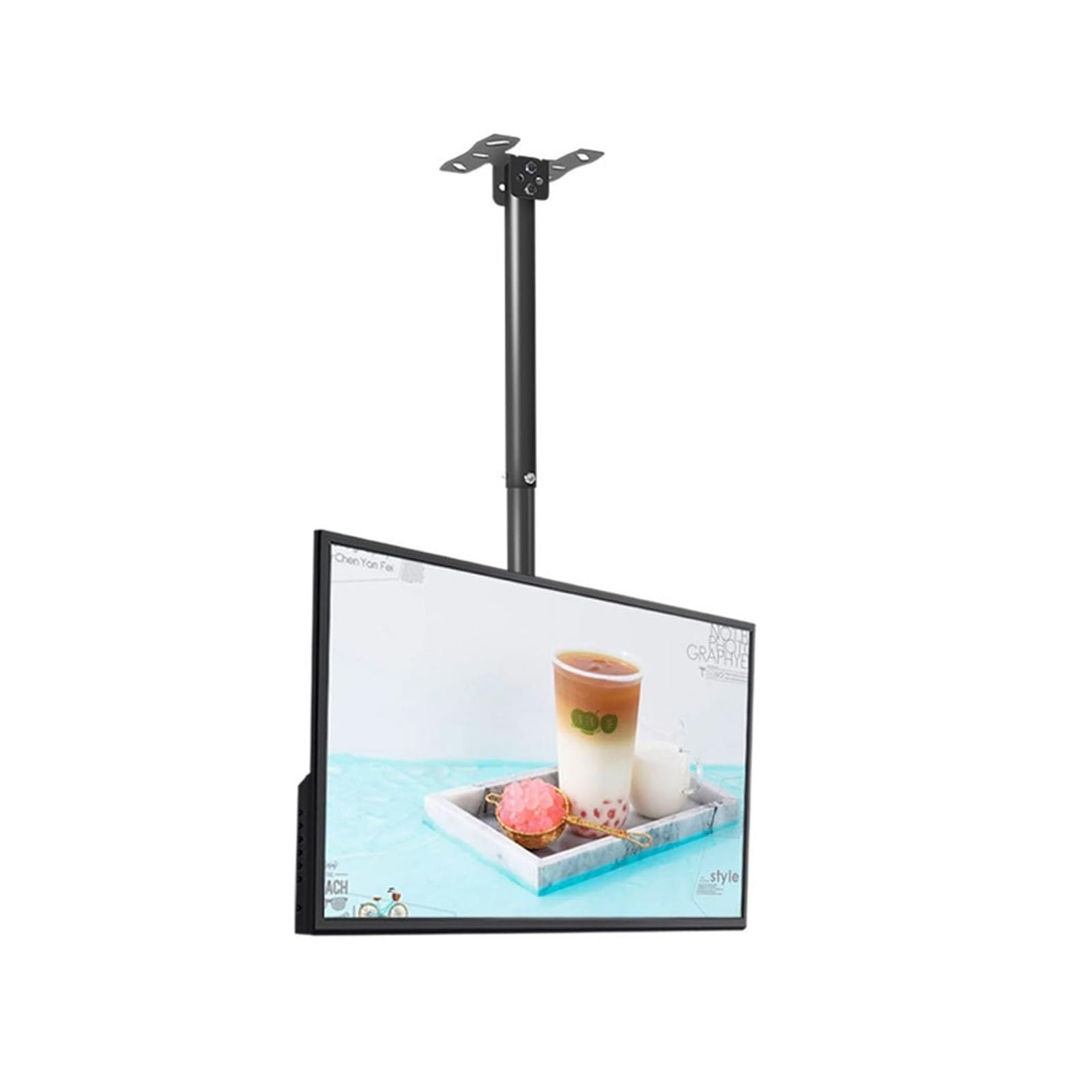 Support TV réglable au plafond inclinable à 15° pour supprimer les reflets de l'écran