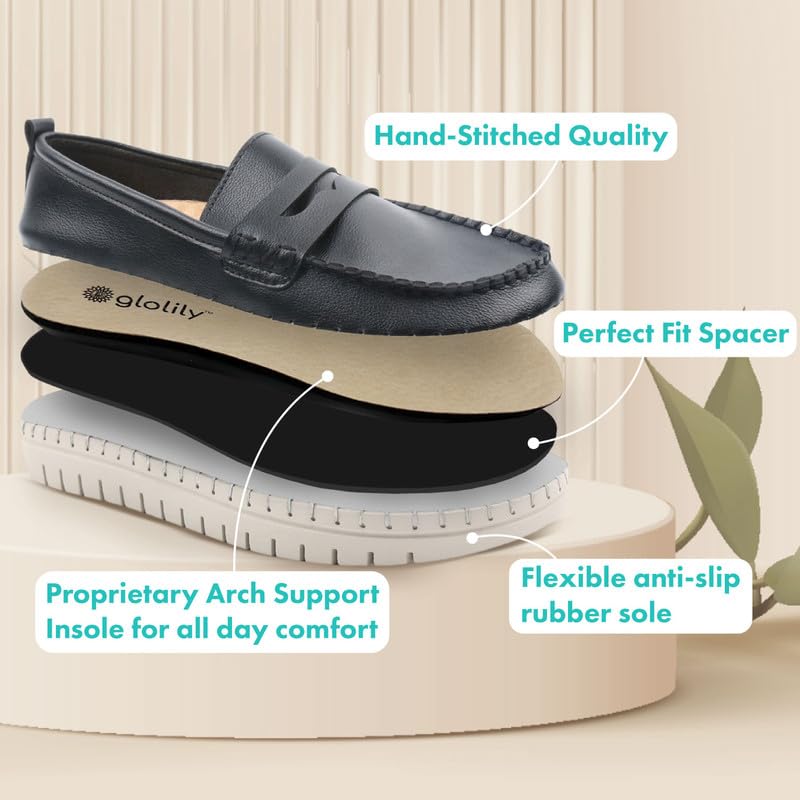 Glolily Elle Loafer Women's Comfort Sneaker - Orthotic Lightweight & Flexible Walking Shoes with Arch Support, Comfortable Casual Fashion Shoes for Women3