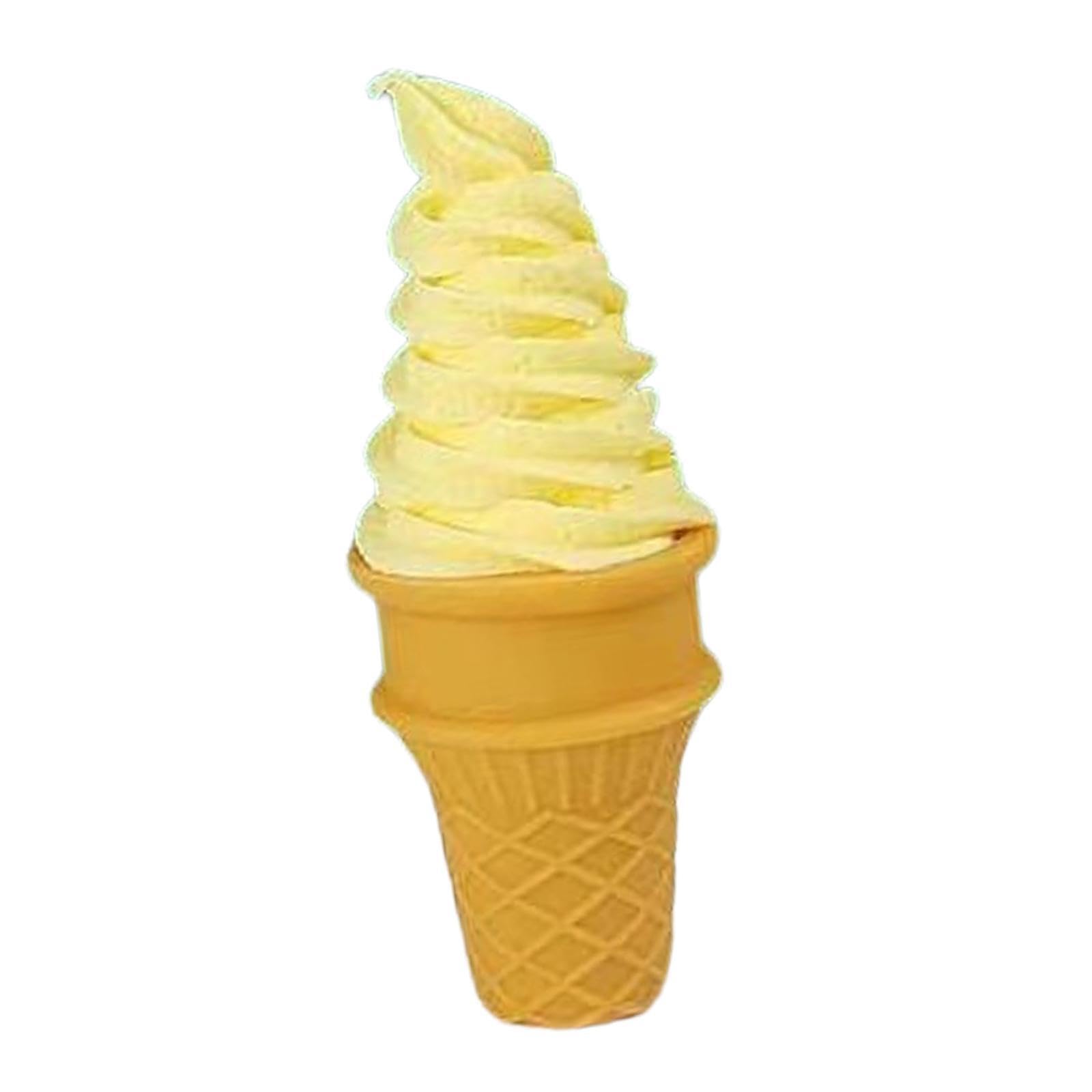 Zambuph Yellow Fake Ice Cream Cone Artificial Ice Cream Model Addition To Retail Displays Enhancing Visual Appeal With Simulation Toys Cake Decorating Fake Food, 6X6x14cm