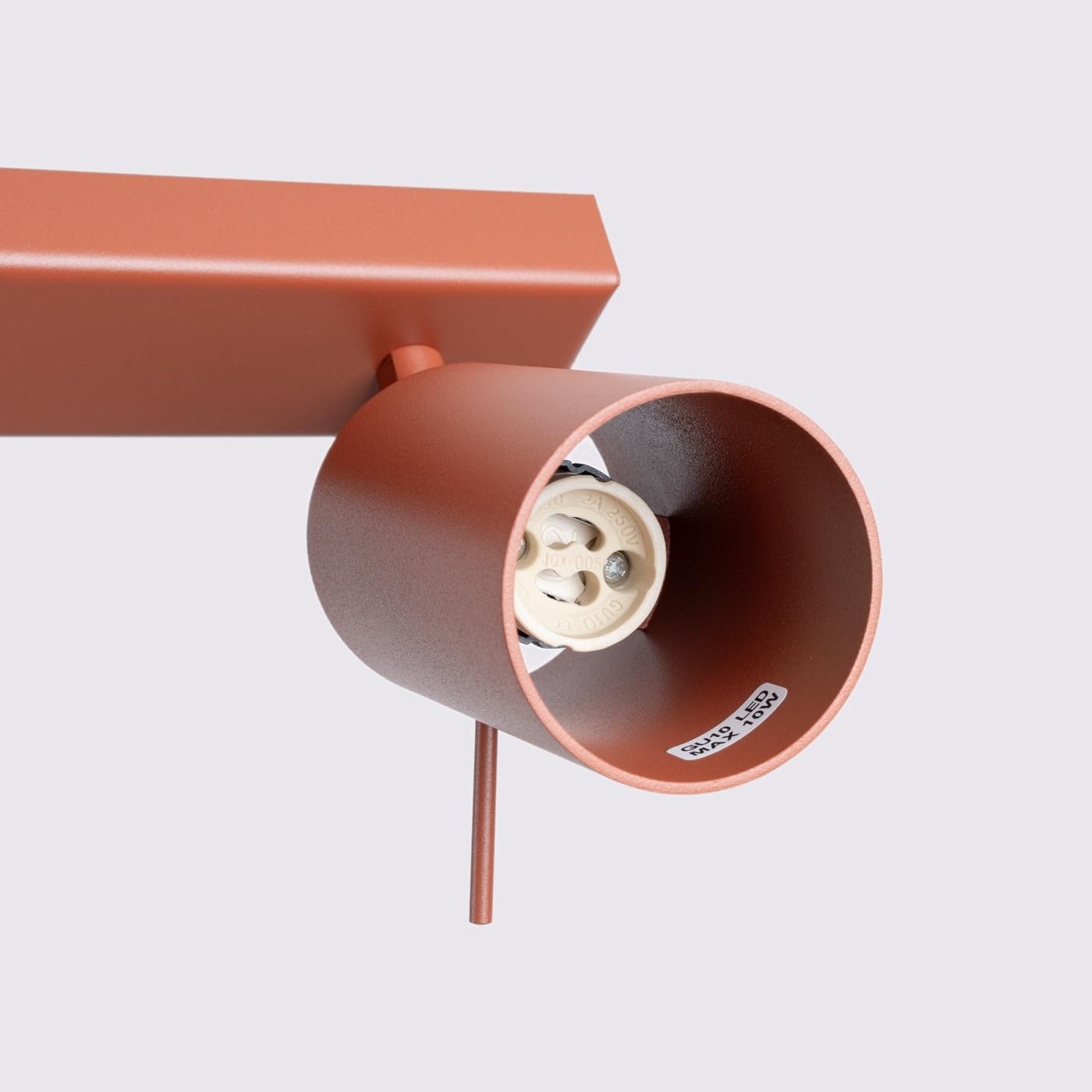 SOLLUX lighting Lampada Da Soffitto Orientabile Faretto Da Soffitto Di Acciaio 3 Paralumi 45 x 6 x 17 cm Ocra Rossa Ring