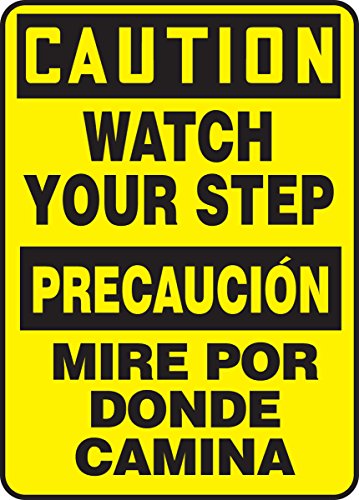 Panneau attention à vos pas adhésif haute résistance anti-chute