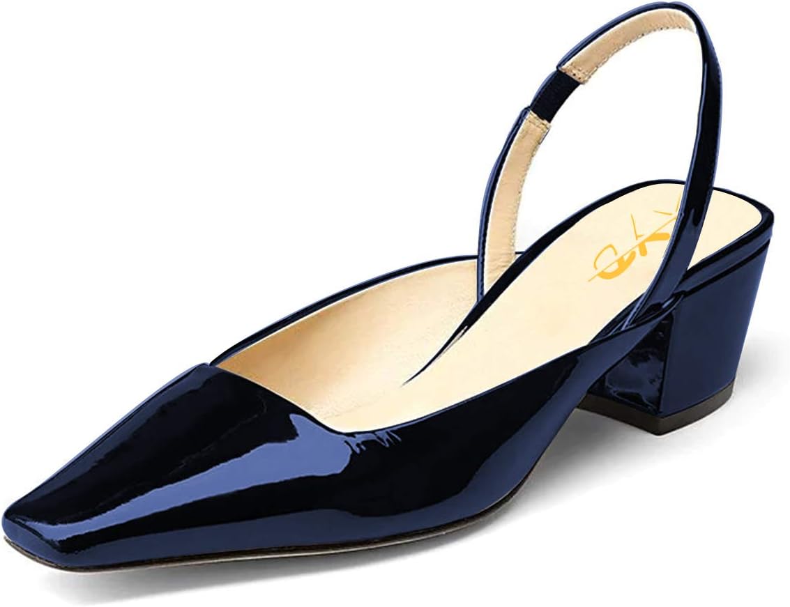 Amazon.com | XYD Women Chunky Block Low Heels Slingback