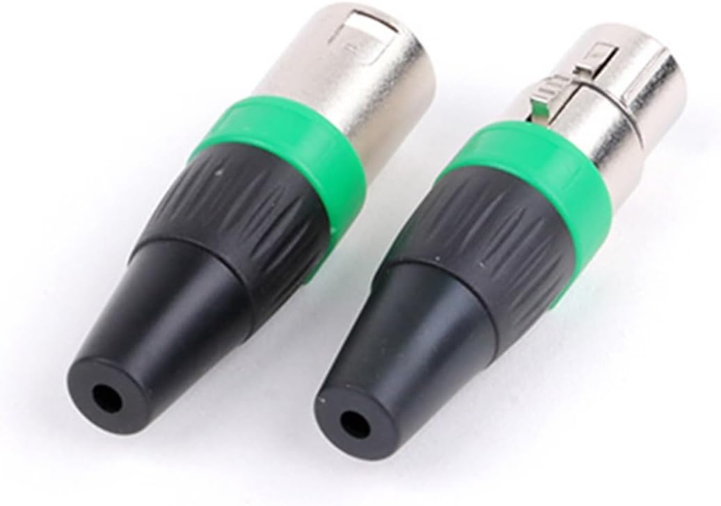 XLRメスからXLRオスプラグ 3ピンストレートケーブルコネクター マイクスピーカーオーディオ5色メタルハウジング(カラー:1xD1