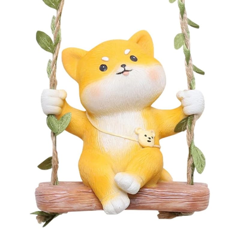 Image of The Decorshed Cute Fox Swing Hanging Dcor - Pack of 1 | Adorable Fox Showpiece for Car Rear View Mirror, Home Wall, Kids Room & Office Decoration | Gifting Item