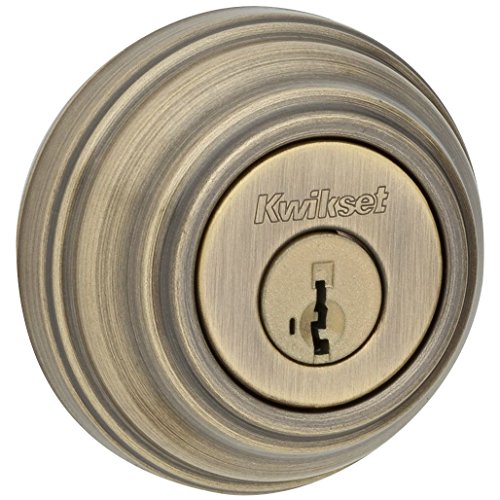Kwikset 985 Double Cylinder Deadbolt featuring SmartKey® in Antique Brass