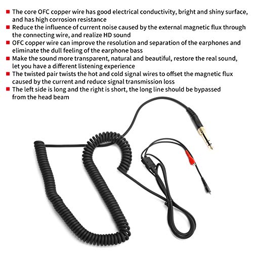 ciciglow Replacement Cable for SENNHEISER Headphones Audio Cable for HD 25-sp/HD 222 / HD 224 / HD 230 / HD 250 / HD 250 Linear II/HD 414 / HD 414 SL/with 1/4" 6.3mm plug - Image 4