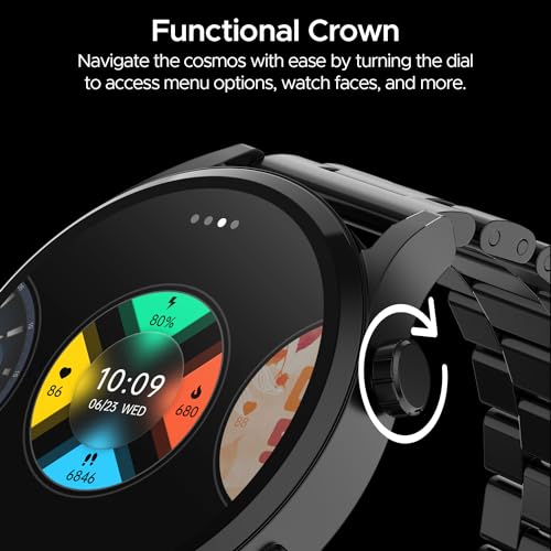 boAt Lunar Embrace w/Vibrant 1.51" (3.8 cm) AMOLED Display,Premium Metal Design, Functional Crown, 100+ Sports Mode, Animated Watch Faces, Built-in Games, Smart Watch for Men & Women(Steel Black) boAt Lunar Embrace w/Vibrant 1.51" (3.8 cm) AMOLED Display,Premium Metal Design, Functional Crown, 100+ Sports Mode, Animated Watch Faces, Built-in Games, Smart Watch for Men & Women(Steel Black)