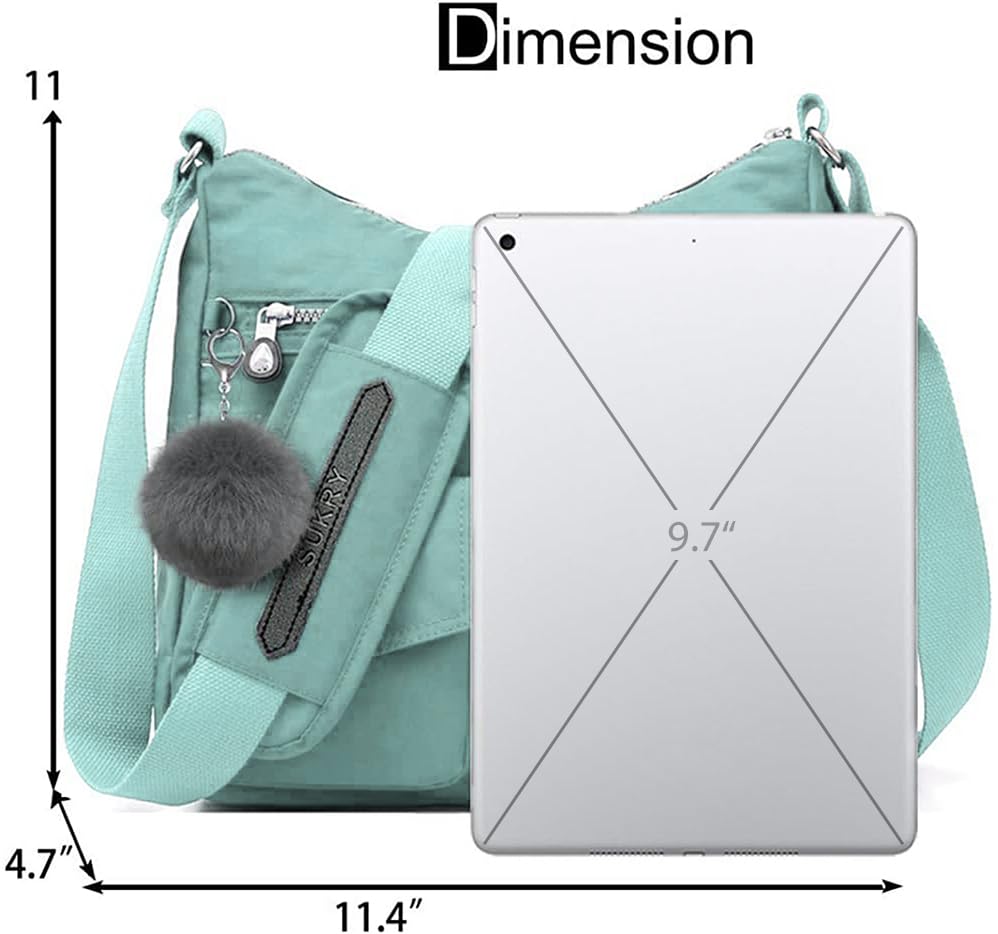 SUKRY Nylon Crossbody Bag for Women with Anti theft RFID Pocket, Waterproof Shoulder Bag Travel Purses and Handbag3