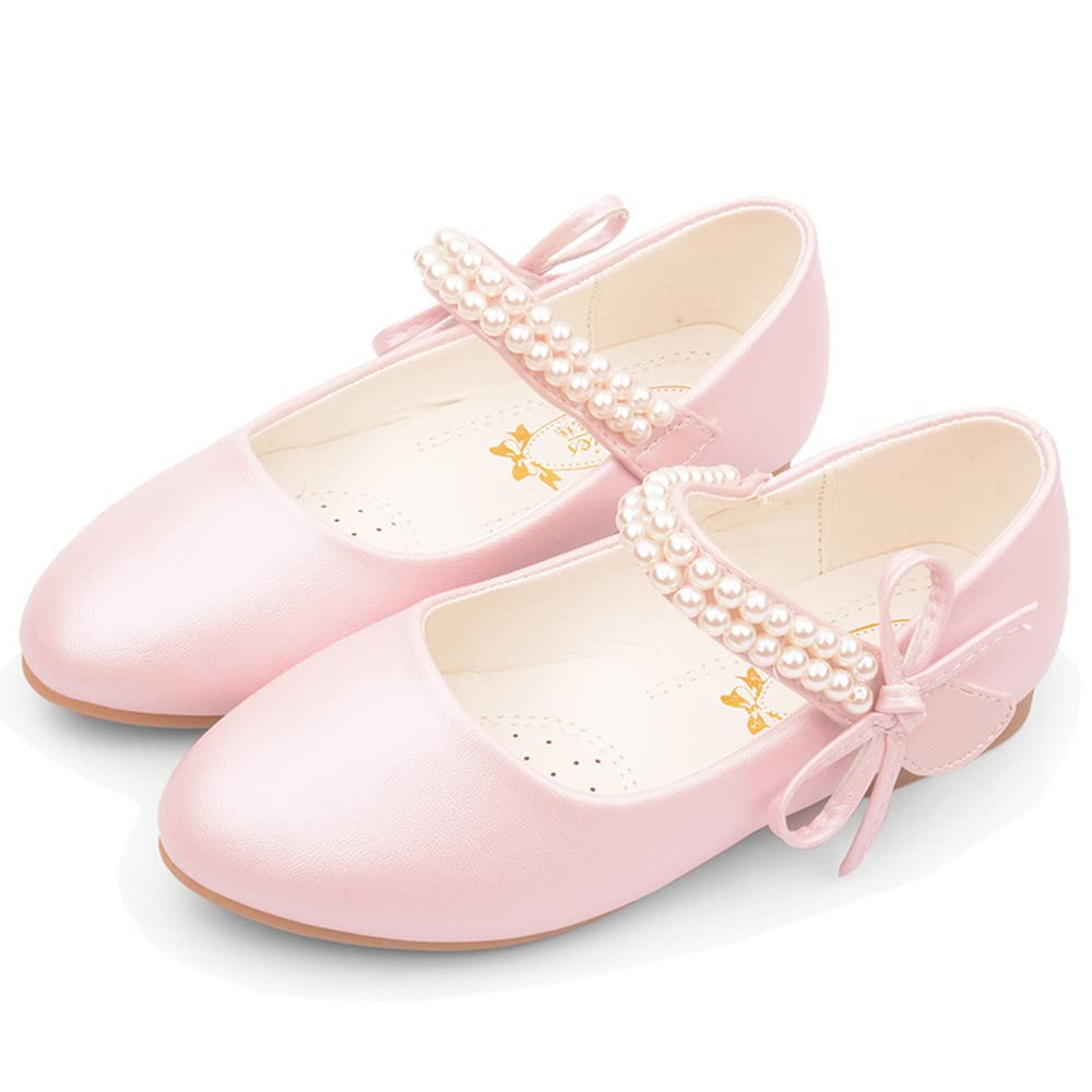 BININBOXToddler/Little Kid Girl's Dress Mary Jane Ballet Flats Bow Flower Girl Wedding Party Ballerina Flat Princess Shoes for Girls