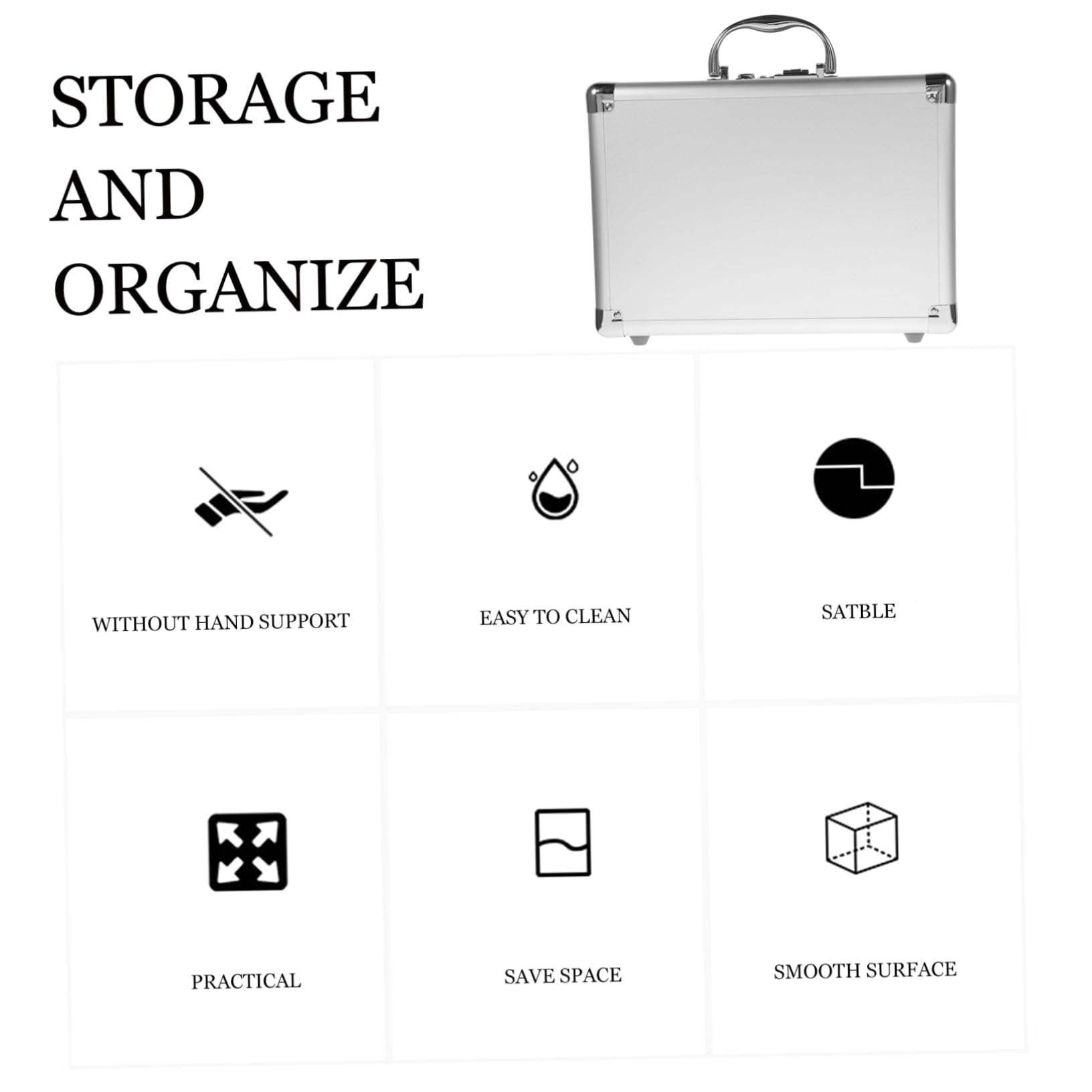 DOITOOL Caja De Herramientas Organizador De Herramientas Maletín De Metal Con Cerradura Estuche De Almacenamiento
