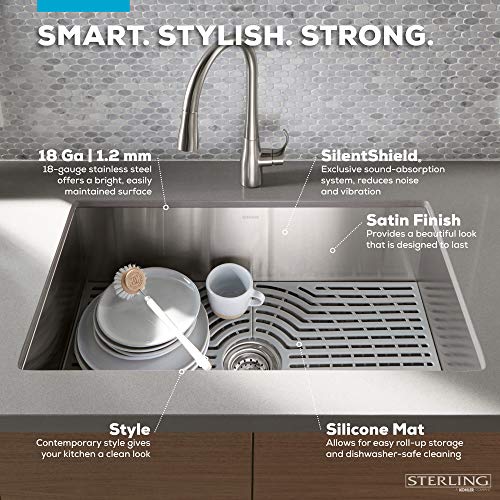 Kohler 20025-Pc-Na Sterling Ludington 32" Under-Mount Double-Bowl Kitchen Sink With Accessories, 32 Inch, Stainless Steel #TOP5