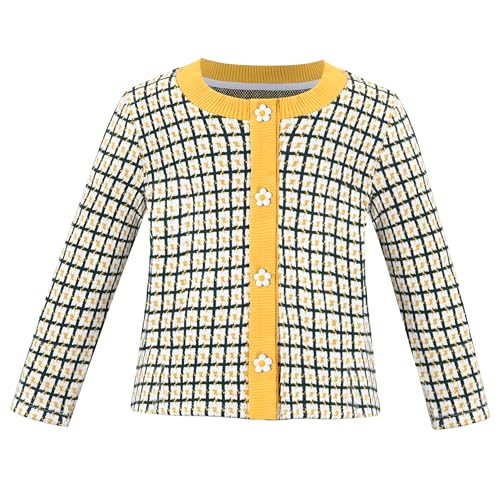 Sunny Fashion Girls Cardigan Button Up Sweater Long Sleeve Warm Casual Knit Jacket