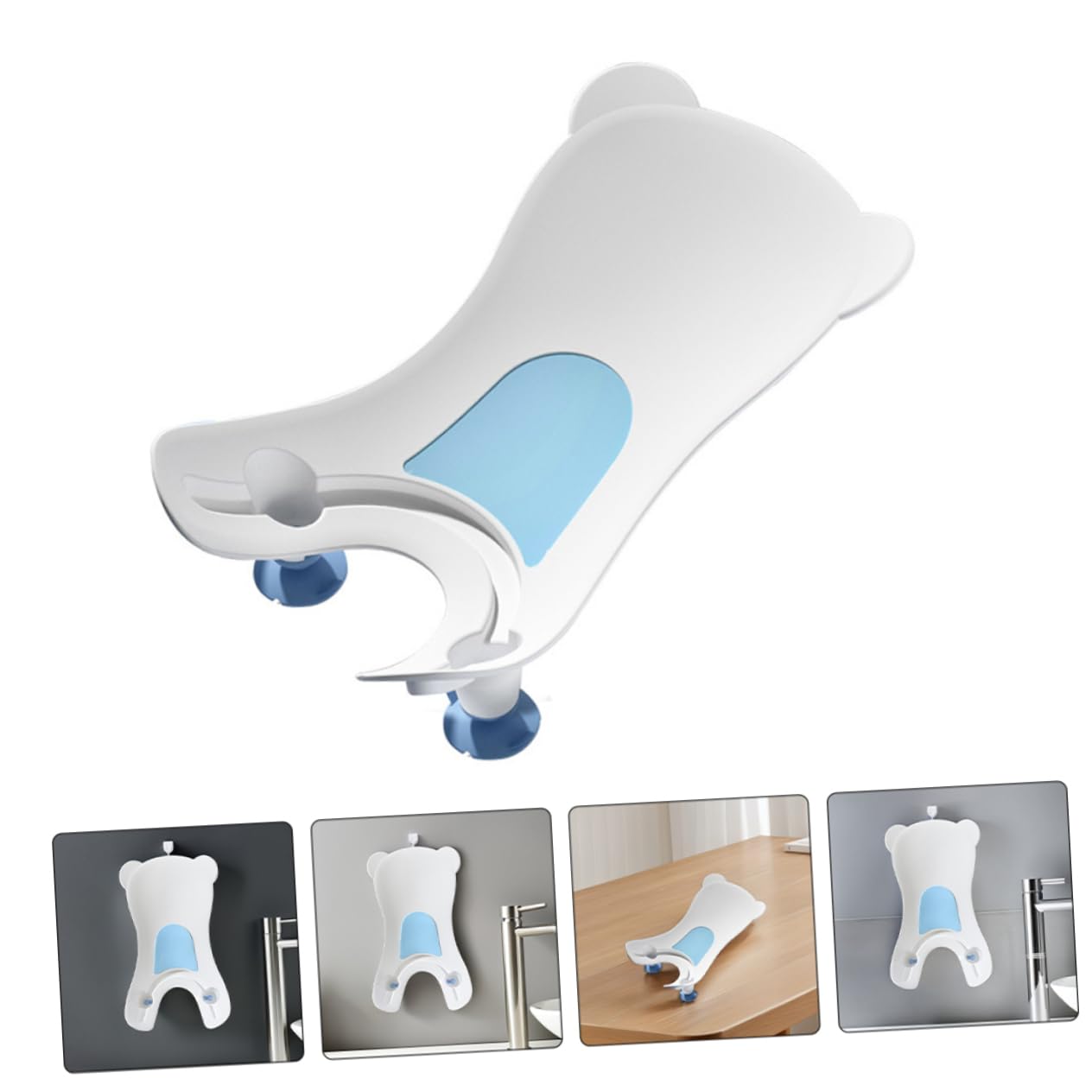 Bañera Ergonómica para Recién Nacido Cuenco Portátil de Seguro para Baño Lavado de Cara y Manos Cojín Cómodo para Bebés Diseño y Fácil de Transportar