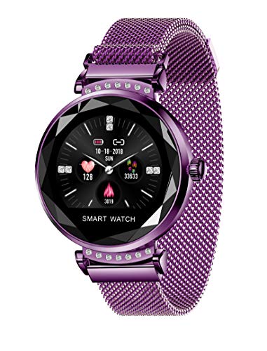 Exclusive Special LONGLU Smart Watch for Women, Smartwatch Compatible for iOS Android iPhone Samsung Phones. Fitness Tracker with Heart Rate Blood Pressure Waterproof Bluetooth Remote Camera,Best Gift (Purple)