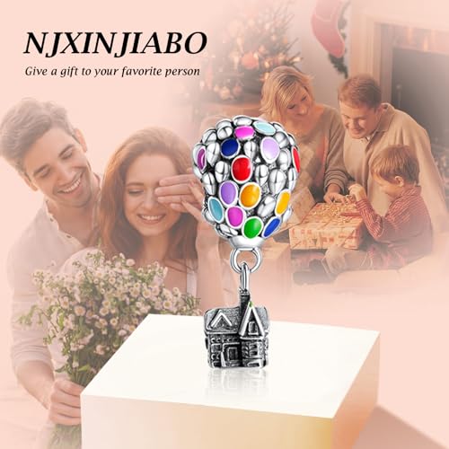 Image of S925 Sterling Silver Romantic Charm Pendant, Gifts for Family Friends Girlfriend, Valentine's Day Birthday Christmas Anniversary, Bracelet Necklace Bead Dangle Charm for Women Jewelry