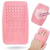 Makeup Brush Cleaning Mat, Silicone Make up Brush Cleaner Pad, Paint Brush Cleaner Tool with Back Strap, Portable Beauty Makeup Washing Tool Makeup Brushes for All Brushes (Pink)