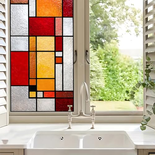 Vinilo para Ventanas Estilo Vidrio Colorido 17.5x39.4 in miniatura 3
