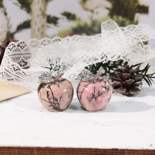 Lovionus89 Natural Rhodonite Apple Statue Healing Crystal Figure Sculpture Home Ornament Wedding Decoration 3cm - Image 3