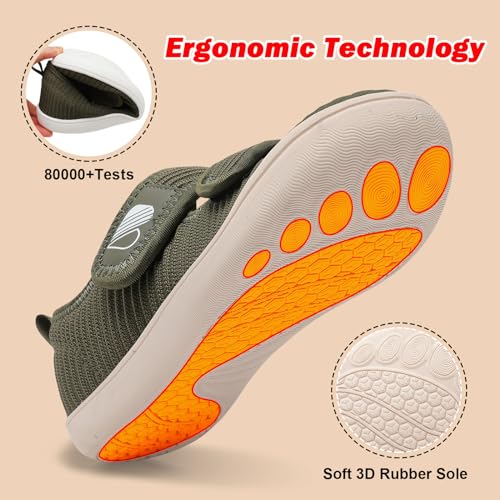 Image of Besroad Womens Walking Shoes Wide Diabetic Shoes Adjustable Barefoot Casual Sneakers Breathable Zero Drop Arthritis Edema Sneakers Indoor Outdoor