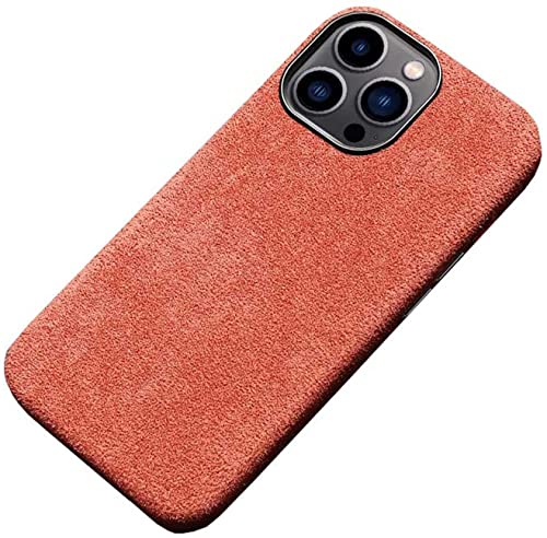 Étui iPhone 13 Pro rose Alcantara protège écran et caméra des chocs