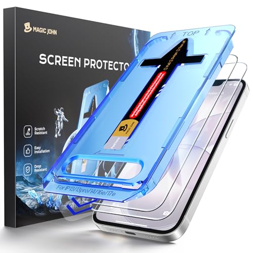 MAGIC JOHN 2 PACK for iPhone 17e Screen Protector HD Clear Fast Easy Installation Anti-Scratch Tempered Glass Bubble Free