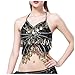 Women's Glitter Sequin Fringe Bra Top Sparkly Tassel Crop Top Belly Dance Rave Clubwear Vest