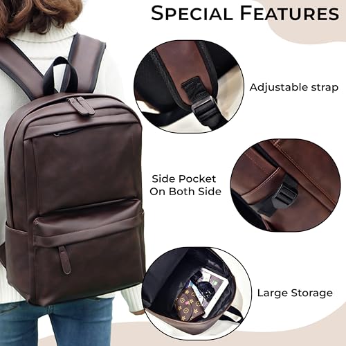 Image of Kraptick Multi-functional Backpack-Waterproof Laptop Backpack, Office Bag with PU Leather Design, Professional Bag for Laptops and Work, Durable and Stylish Bags for Travel