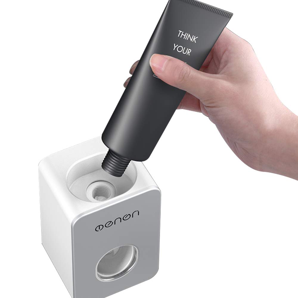 AnEssOil Automatic Toothpaste Set Wall Hanging Free Punch Toothpaste Toothbrush Rack Toothpaste Rack Lazy Squeeze Artifact (Pink)