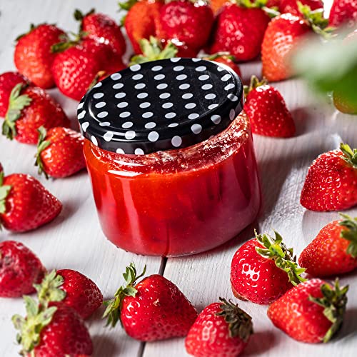 KADAX 10er Set Marmeladengläser 330ml TO82 Schwarz gepunktet, Einmachgläser Vorratsgläser Mason Jar mit Schraubdeckel… – Ansicht 3
