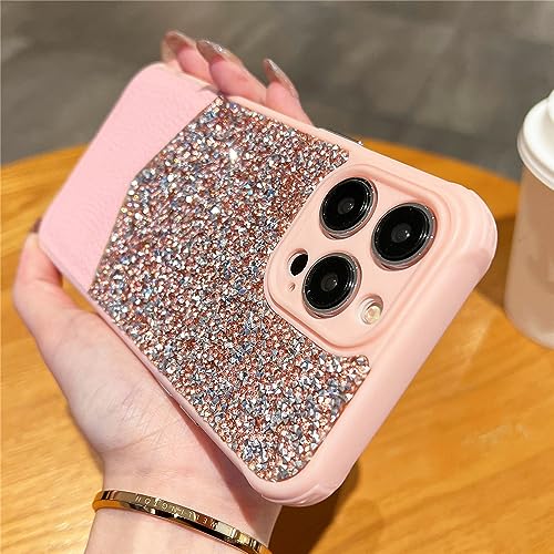 Housse antichoc souple iPhone 14 Plus rose étui silicone diamants scintillants